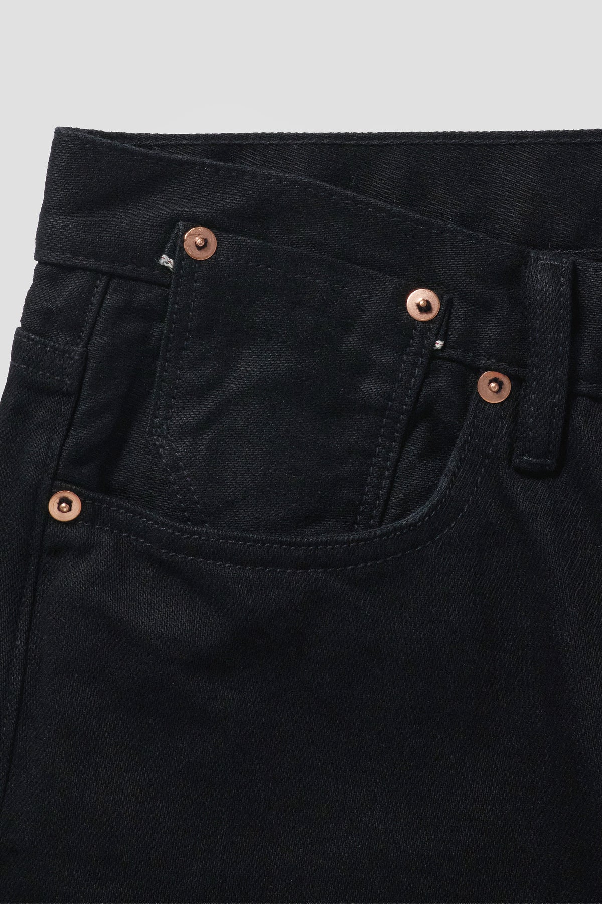 004c low rise selvedge in black