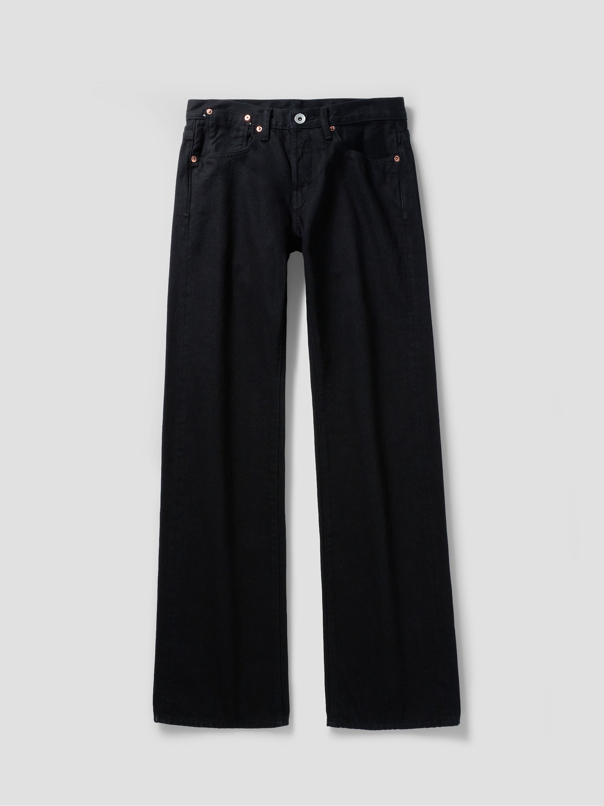 004c low rise selvedge in black