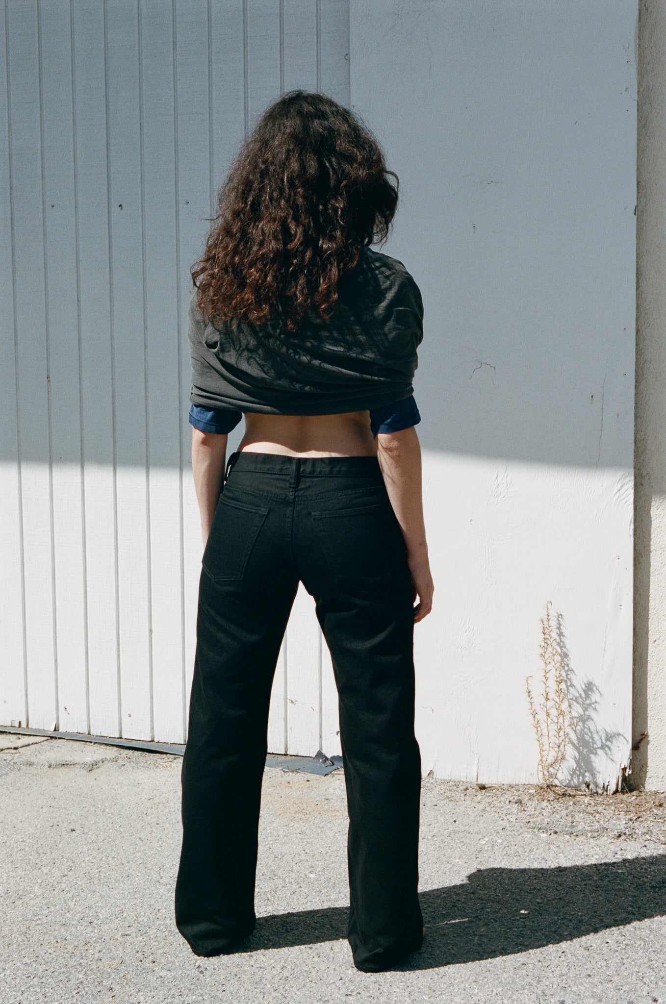 004c low rise selvedge in black