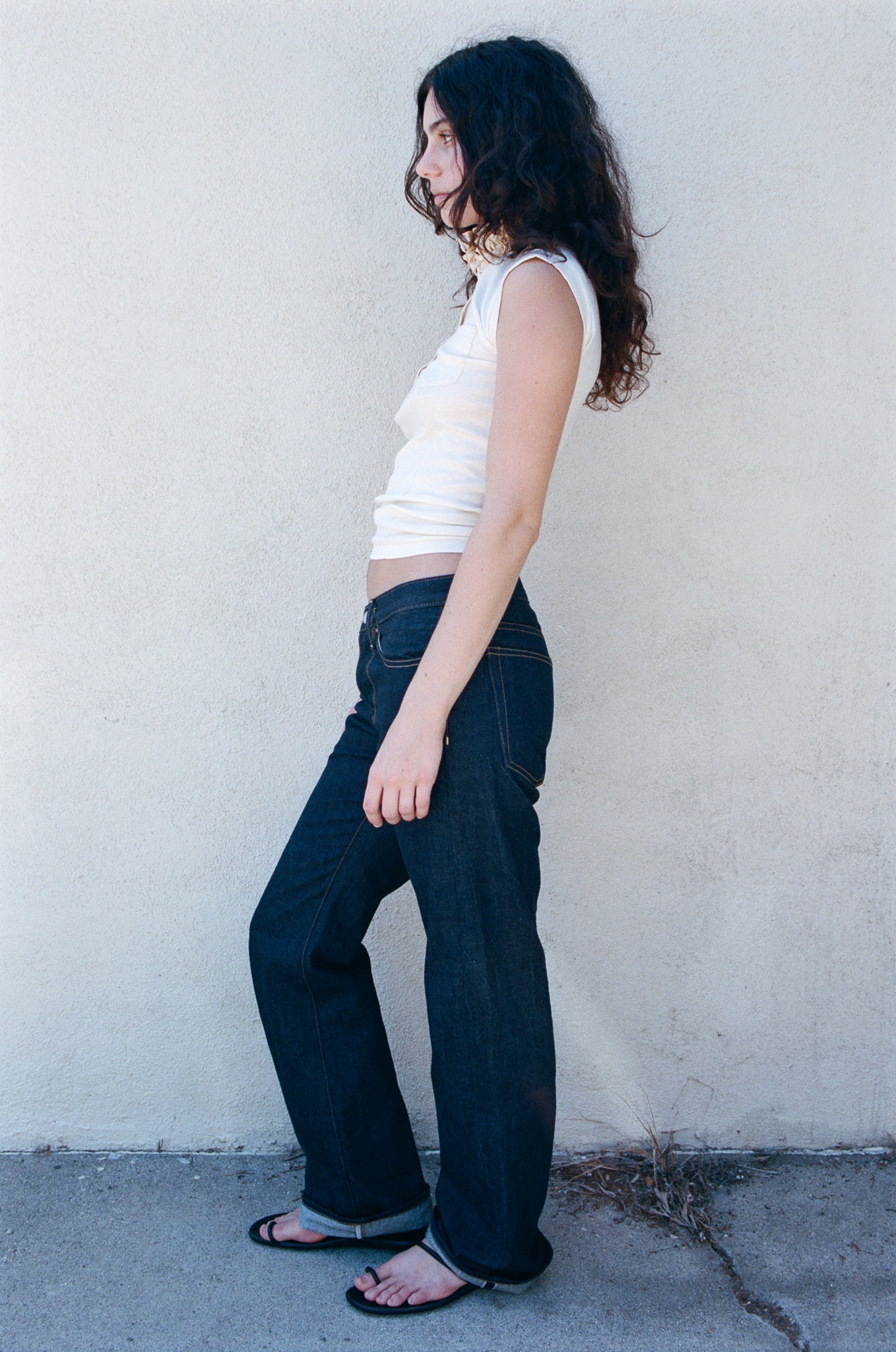 004c low rise selvedge in indigo